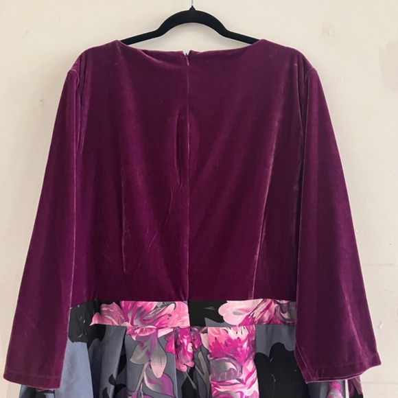 Midnight velvet, dark purple floral dress - Picture 12 of 12